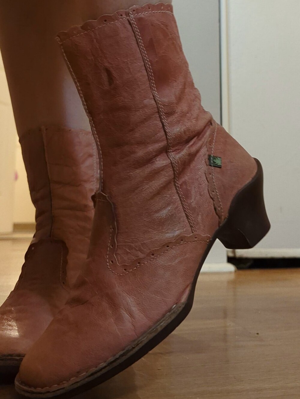 Women’s Pink Leather Mid-Calf Boots